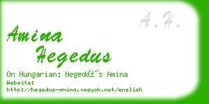 amina hegedus business card